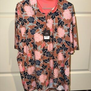 Good Good Golf Polo (Pink Floral) XL NWT